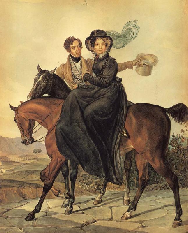 Karl Briullov Portait of Kirrill and Maria Naryshkin Germany oil painting art